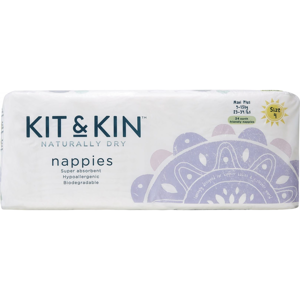 Kit &amp; Kin Eko Naturally Dry Nappies 4 (32 db)