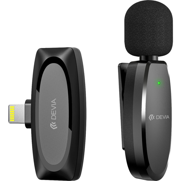 Ipad Devia Kintone Bluetooth Mikrofon Lightning, Lavalier Csíptethető, Fekete