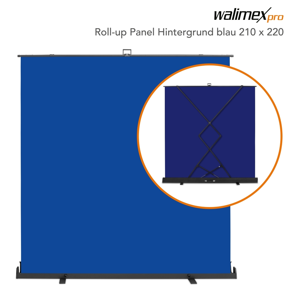 Walimex pro Roll-up 210x220cm Fotós háttér - Kék (23213)