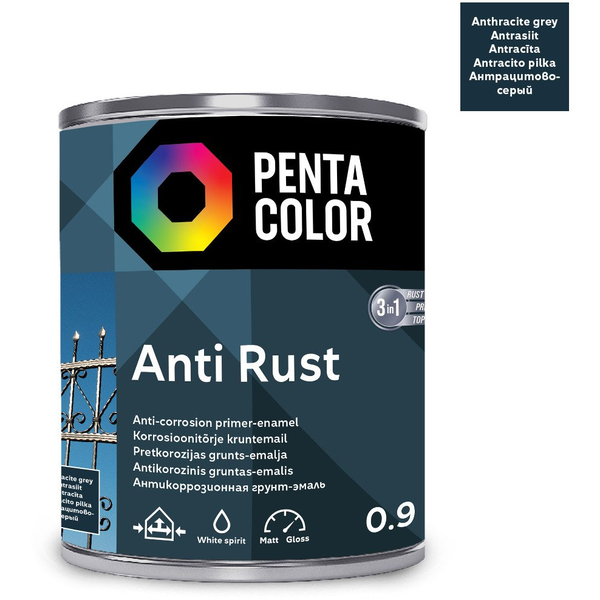  Pentacolor PAINT ANTI RUST ANTHRACITE 0.9L