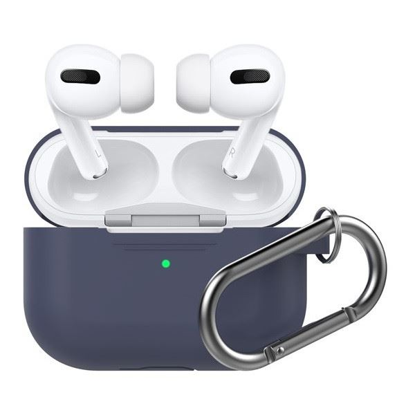 Phoner Simple Apple Airpods Pro szilikon tok akasztóval éjkék (PN-CP-P1-3-MB) (PNCPP13MB)