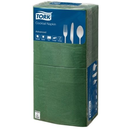 Tork Advanced 1/4 hantogatott 2 rétegű szalvéta - 24x24cm / Zöld (200 db) (477827)