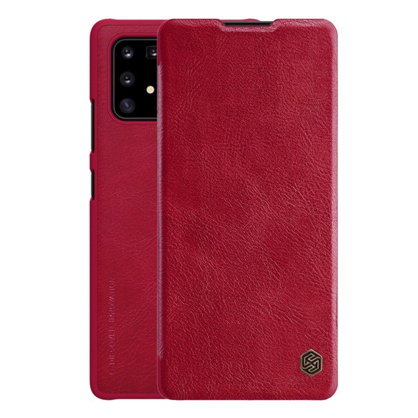 Стоящ калъф NILLKIN QIN, кожен ефект (FLIP, страничен отвор, поставка за банкова карта) ЧЕРВЕН [Samsung Galaxy S10 Lite (SM-G770F) ] (5996457931019)