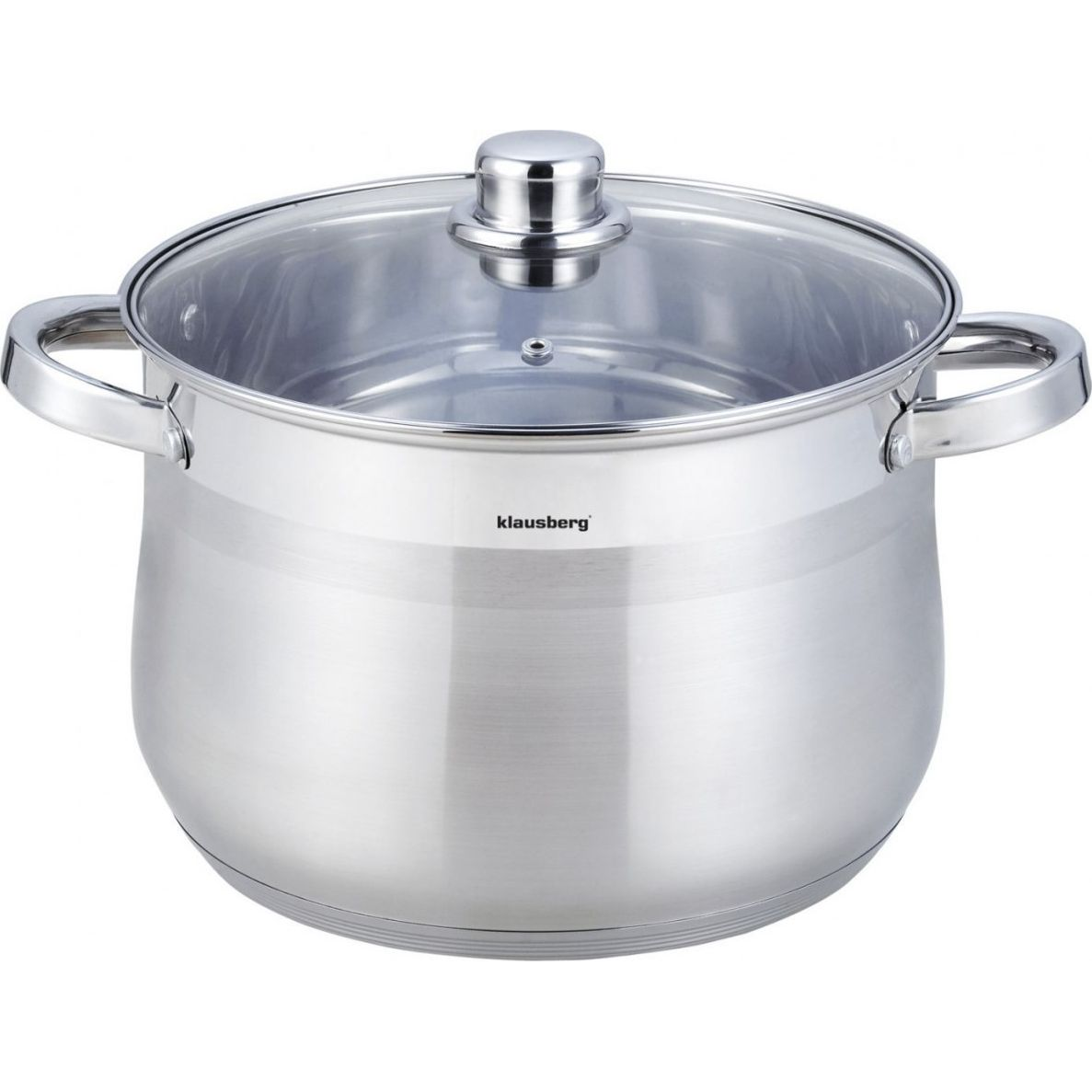 Klausberg Fazék 18.7L, Ø32 cm- Rozsdamentes Acél, Edzett Üveg Fedő KB-7167 (KB-7167)
