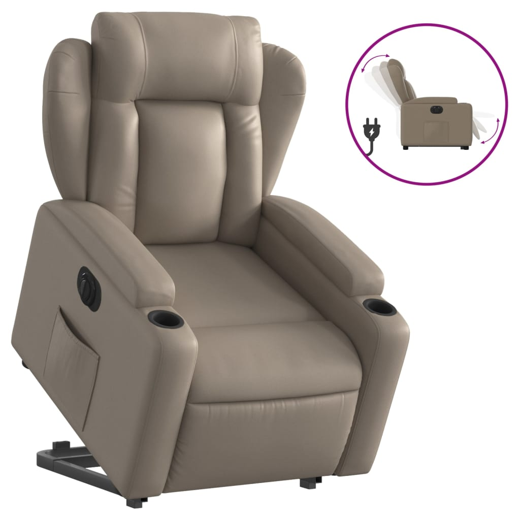 elektromos cappuccino műbőr felállást segítő dönthető fotel (3204564)