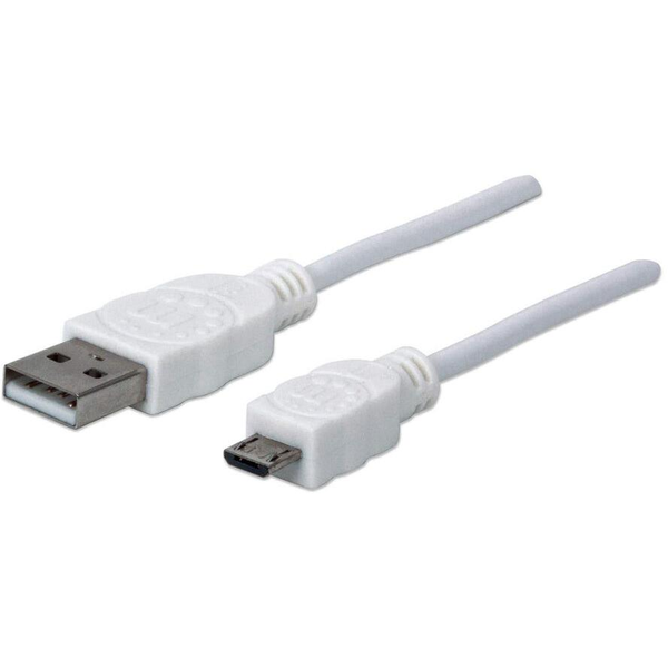 Manhattan 324069 USB-kabel USB 2.0 1,8 m USB A Micro-USB B Wit