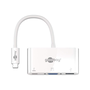 Адаптер multiport Goobay, USB-C, VGA , USB A 3.0, 15 см, бял