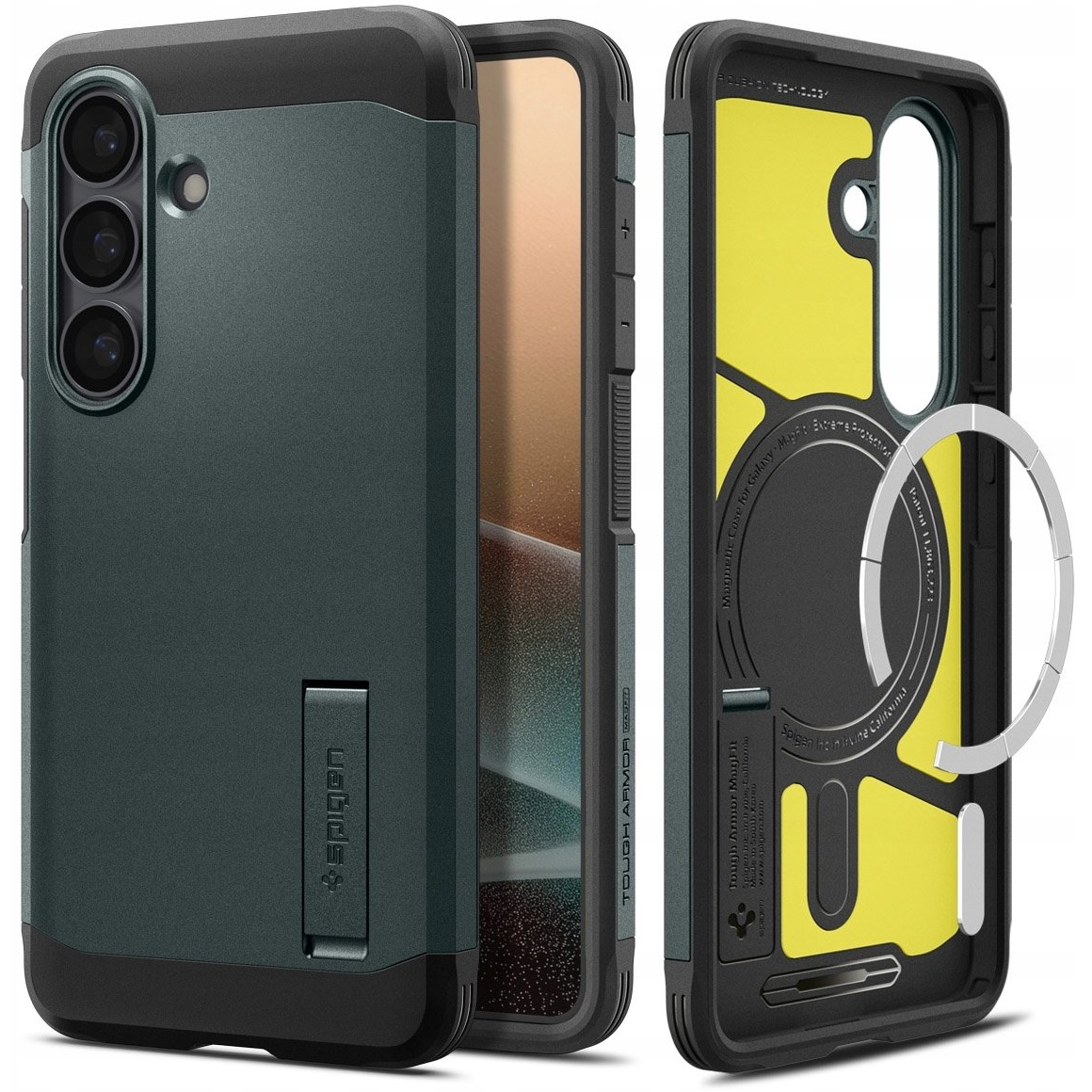 Spigen Tough Armor MagSafe case for Samsung Galaxy S26 Abyss Green (ACS10740)