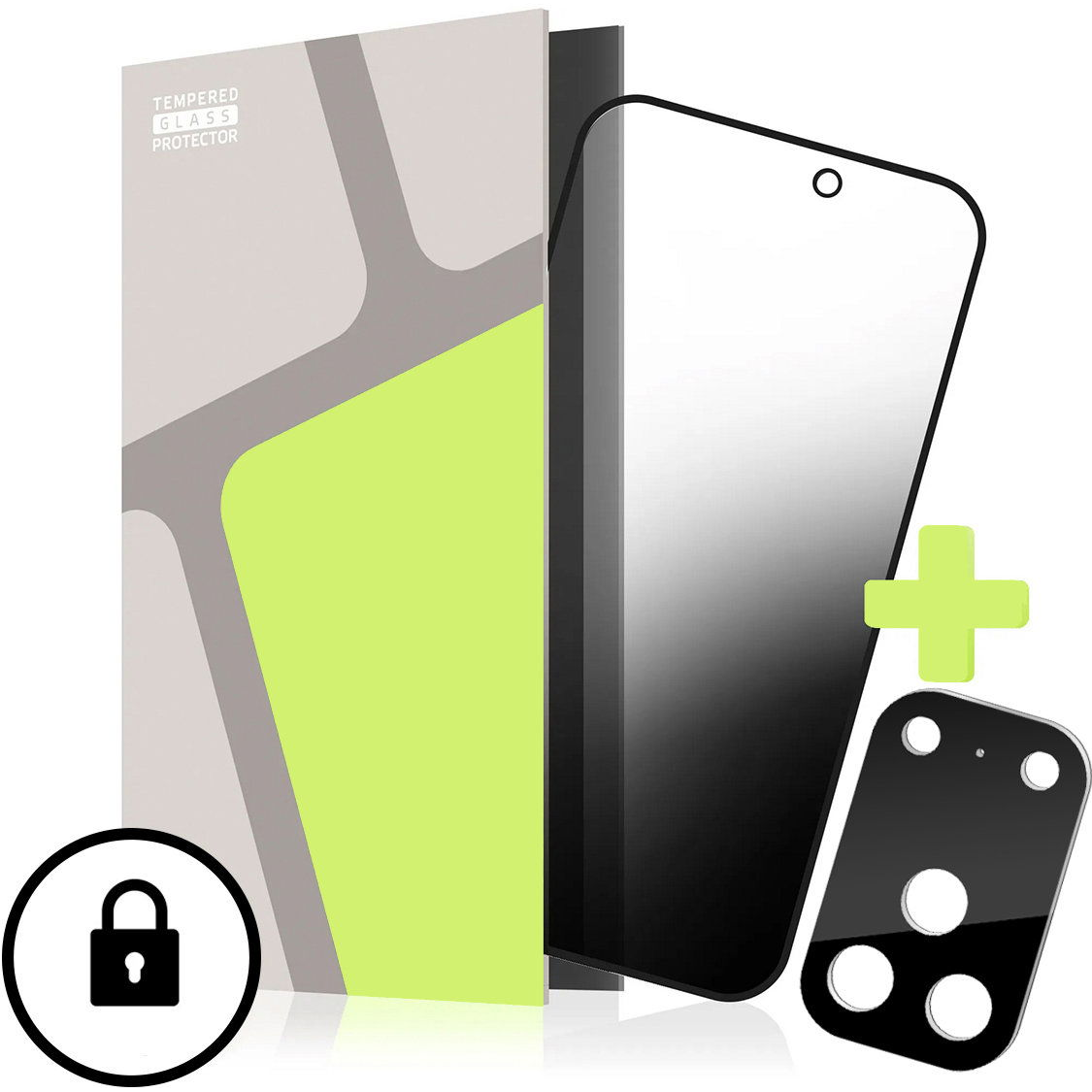 Tempered Glass Protector for iPhone 17 Pro, PRIVACY GLASS + camera glass (CaseFriendly) (TGS-IP17P-BL)