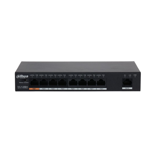 Dahua Technology PFS3009-8ET-96 Ikke administreret L2 Fast Ethernet (10/100) Strøm over Ethernet (PoE) Sort