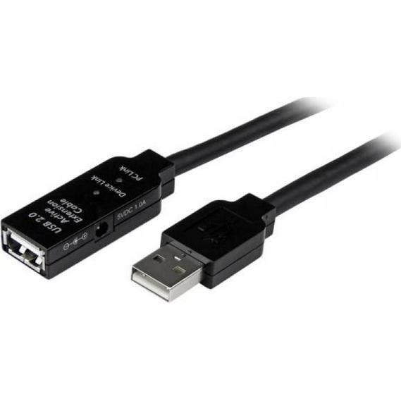 StarTech.com USB 2.0, 35 m, M/F USB-kabel USB A Zwart