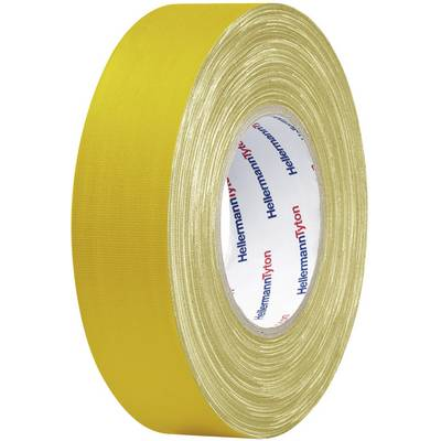 Téphető szövetbetétes ragasztószalag, gaffer tape 50 m x 19 mm, sárga színű HellermannTyton HelaTape (712-00502)