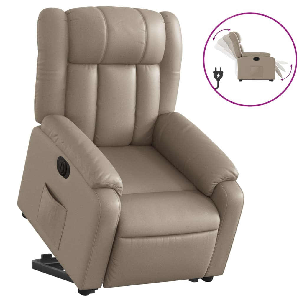 elektromos cappuccino műbőr felállást segítő dönthető fotel (3205284)