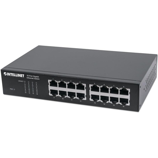 Intellinet 561068 мрежов суич Неуправляем L2 Gigabit Ethernet (10/100/1000) 1U Черен
