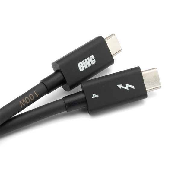 OWC Thunderbolt 4 USB-C apa - USB-C apa 4.0 Adat és töltőkábel - Fekete (0.7m)