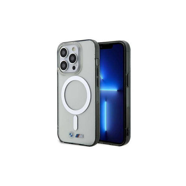 BMW BMHMP14LHCRS tok iPhone 14 Pro 6.1 készülékhez transparent hardcase Silver Ring MagSafe ezüst