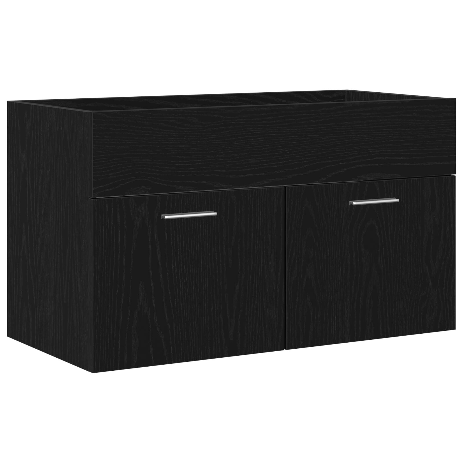 Fürdőszobai Mosdókagyló Szekrény Fekete Tölgy 90x38,5x46 cm Műanyag (862530)