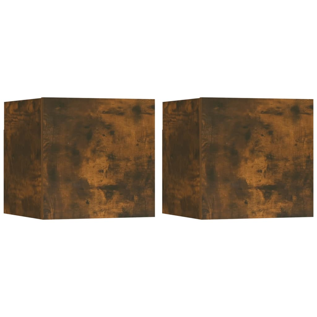 2 db füstös tölgyszínű fali TV-szekrény 30,5 x 30 x 30 cm (815136)