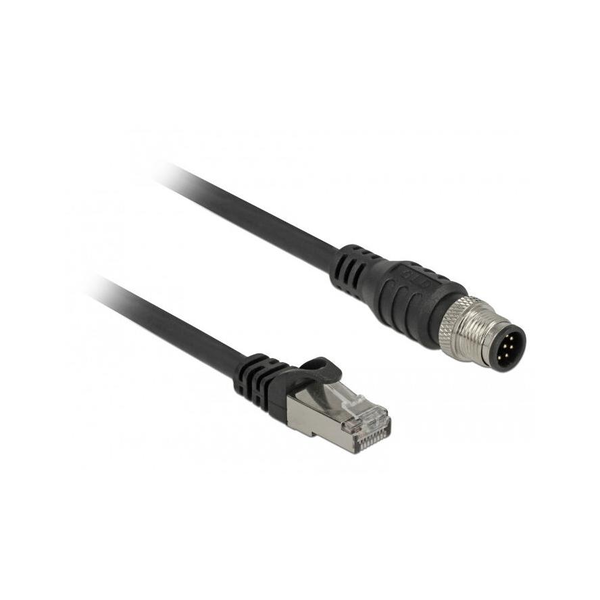 Delock RJ45 CAT5e S/FTP -> M12 M/M adatkábel 1m fekete