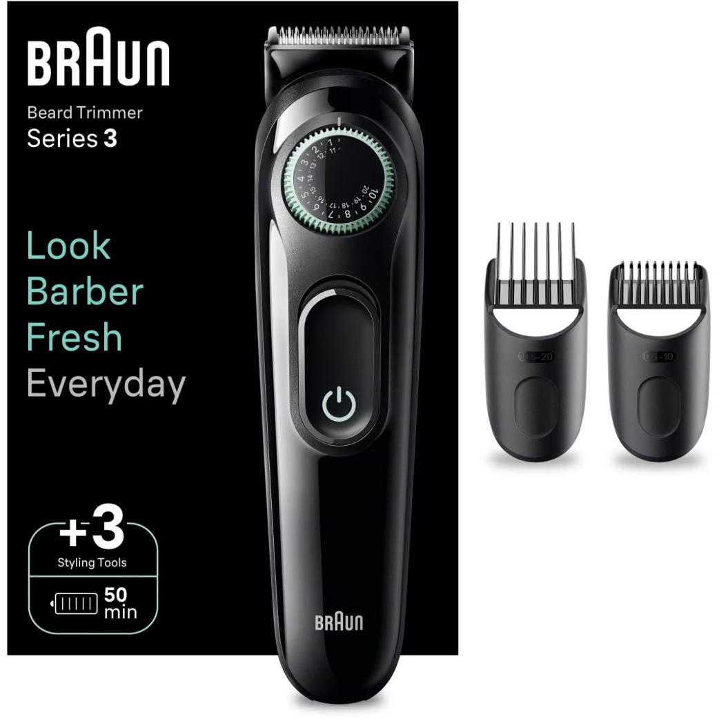 Braun BeardTrimmer 3 BT3411 Elem 40 2 cm Fekete, Zöld (4210201447757)