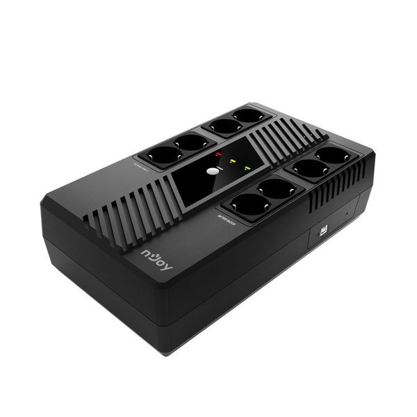 UPS nJoy Token 600, 600VA/360W, 8 шуко контакта със защита, HID USB port, Management, Автоматично рестартиране, AVR