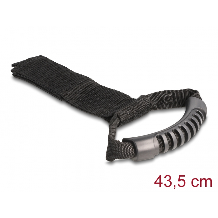 Delock 19588 Szállító pánt tépőzáras rögzítővel 435x50mm - Fekete (2db) (19588)