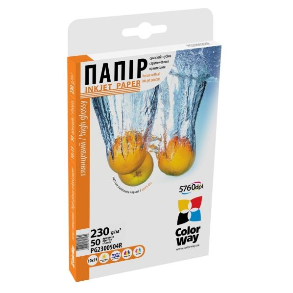 ColorWay PG2300504R 10x15cm Fotópapír (50 lap/csomag) (PG2300504R)