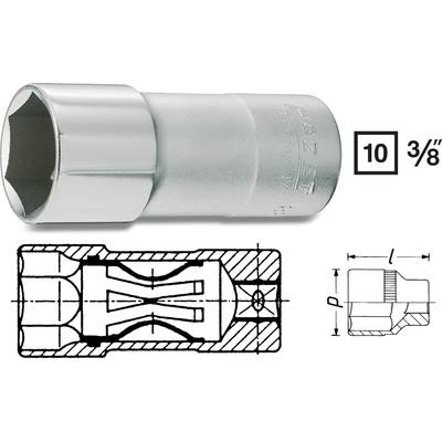 Gyújtógyertya dugókulcsfej, 16 mm (5/8)/10 mm (3/8), Hazet 880AKF (880AKF)