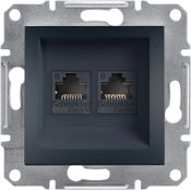 Schneider EPH4800171 ASFORA antracit 2xRJ45 Cat6 UTP aljzat