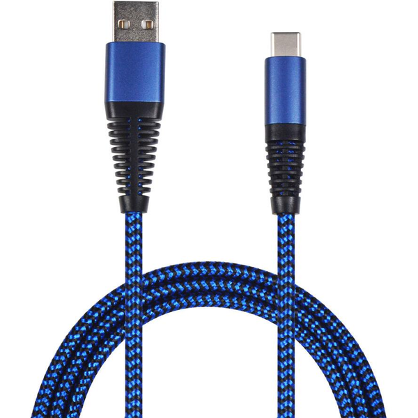 2GO USB Lade-/Datenkabel USB Type-C 3.1 Nylon   1m  blau (795950)