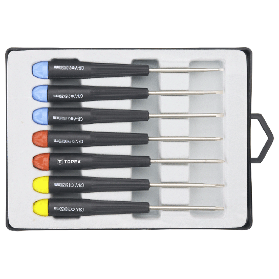 TOPEX 39D552 Műszerész, Precíziós Csavarhúzó Készlet 7db (4064)