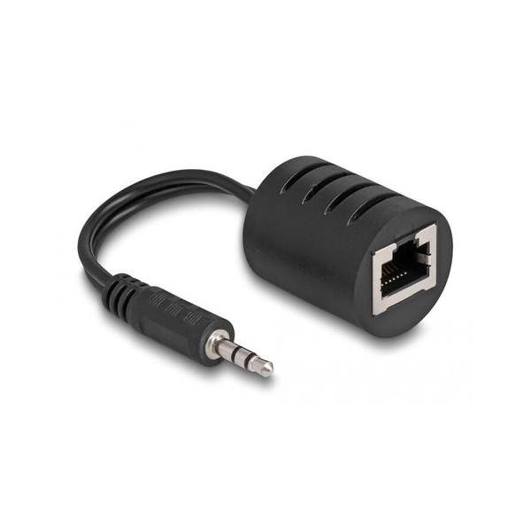 Delock Sztereo Audio bővítő RJ45 anya   3,5 mm-es sztereo jack apa Cat.5 akár 50 m 2 db-os szett (87858)