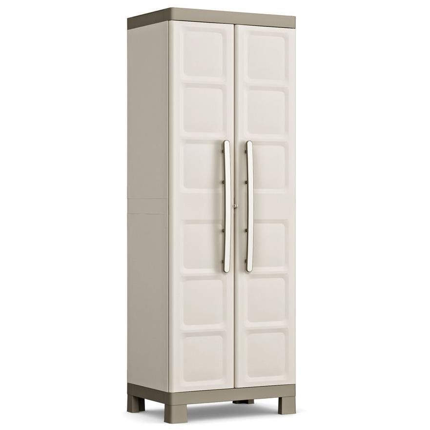 KIS Kerti szekrény EXCELLENCE HIGH, bézs/barna, 182×65×45 cm (9708)