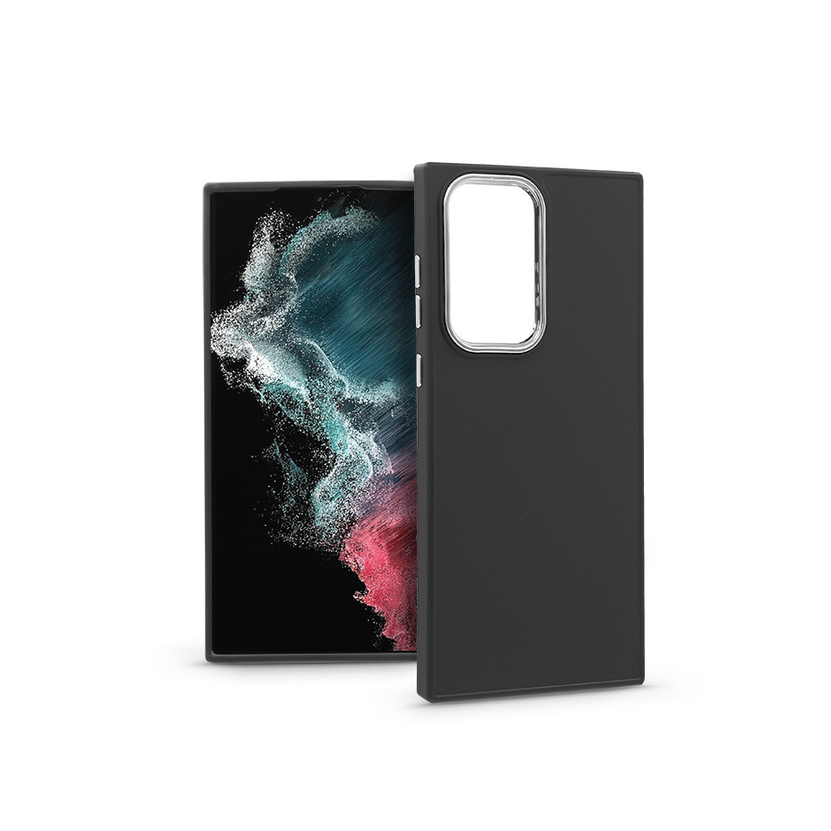 Samsung S908B Galaxy S22 Ultra 5G szilikon hátlap - Frame - fekete (PT-6721)