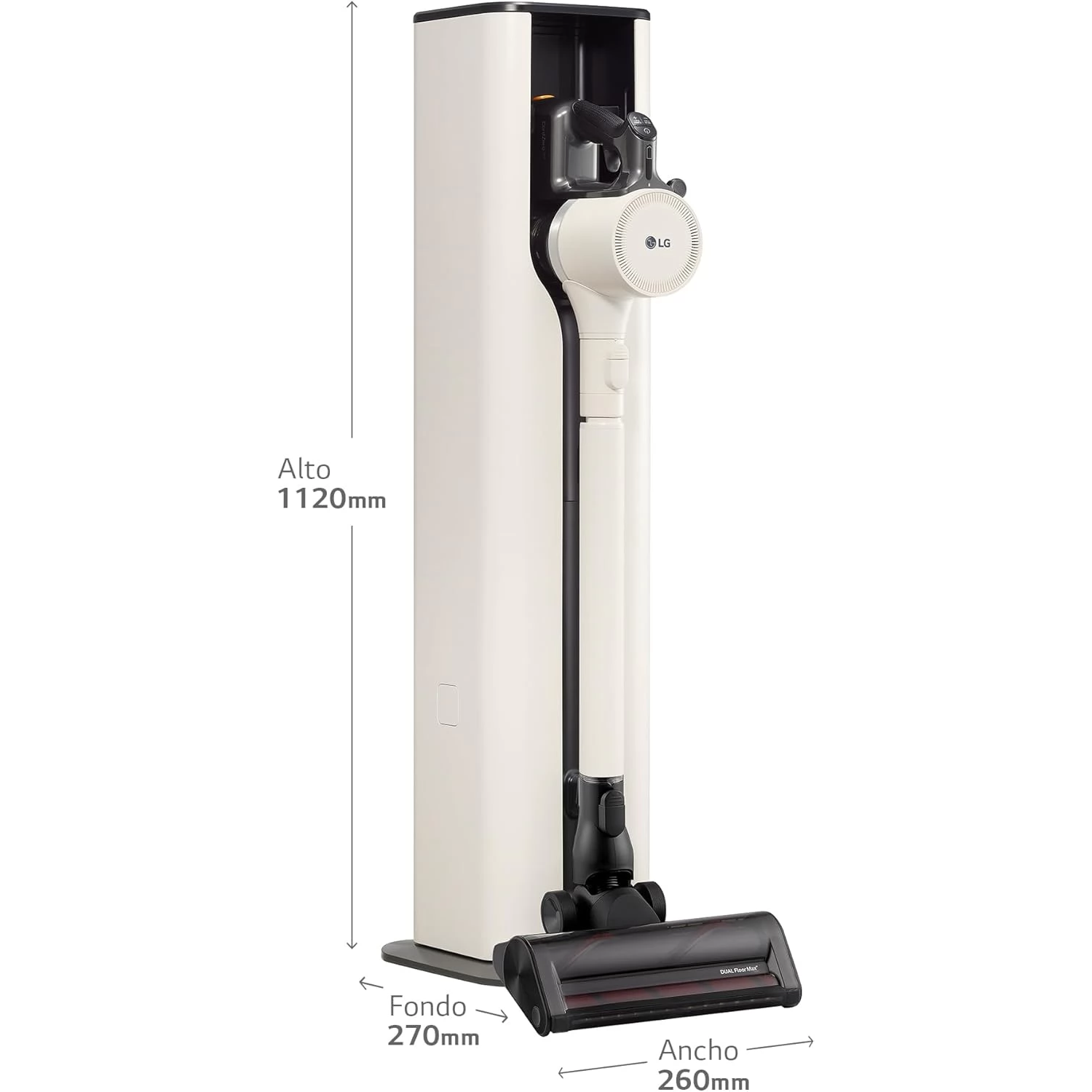 LG CordZero All-in-One Tower A9T-PRIME1C Tyčový vysávač Batérie Suchý HEPA Bezvreckové 1,05 L 260 W Béžová, Čierna (A9T-PRIME1C)