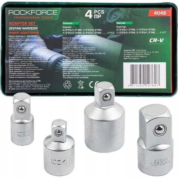 Zestaw narzędzi Rockforce Zestaw adapterów 4el.