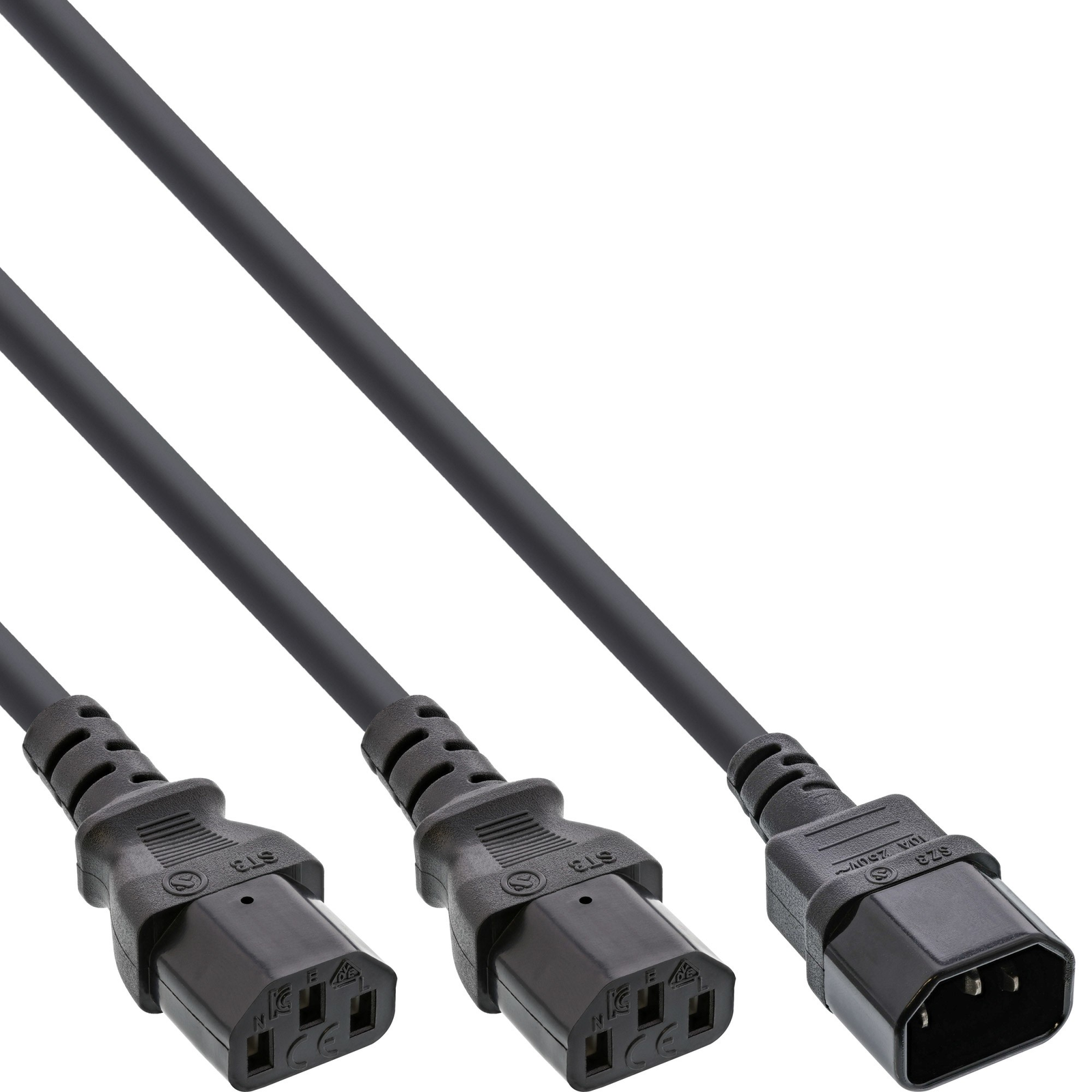 Inline 35394 220V Hálózati Y tápkábel 1m - Fekete (4043718265756)