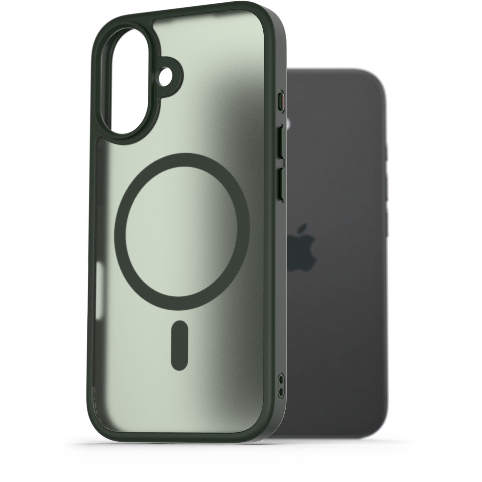 AlzaGuard Matte Case Compatible with Magsafe iPhone 16 Plus sötétzöld tok (AGD-PCMM75DE)