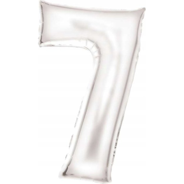 Lustre Szám Fólia Lufi - 7-es, 86 cm, Fehér (9917299)