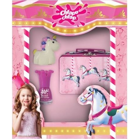 Chlapu Chlap Chlapu Chlap ZESTAW 3-ELEMENTOWY walizeczka + błyszczyk Unicorn + lakier