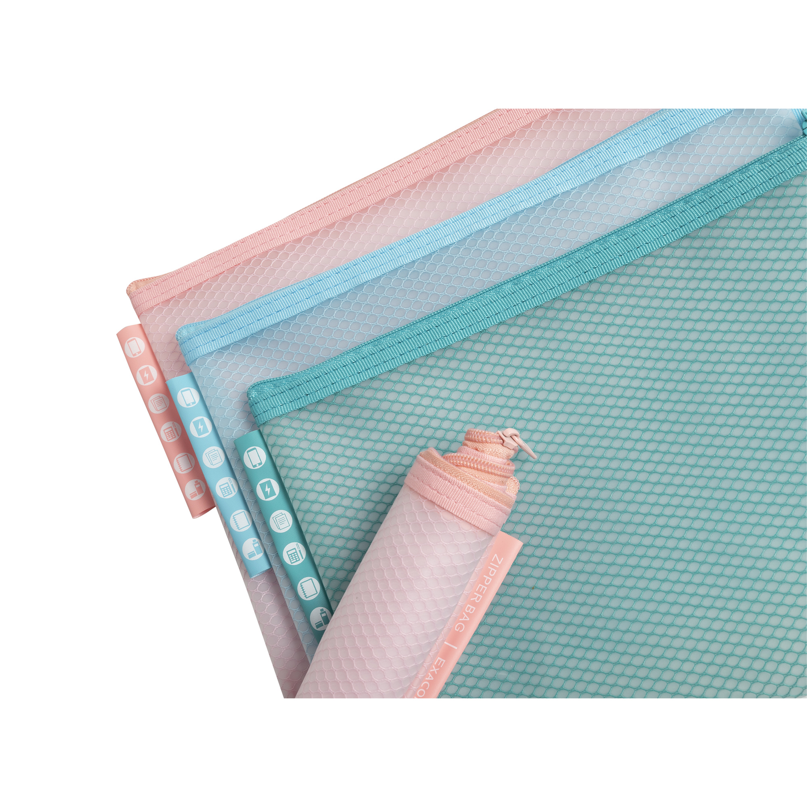 Exacompta Chromaline Pastel A5 Cipzáras Rendszerező tasak - Vegyes színek (37140E)
