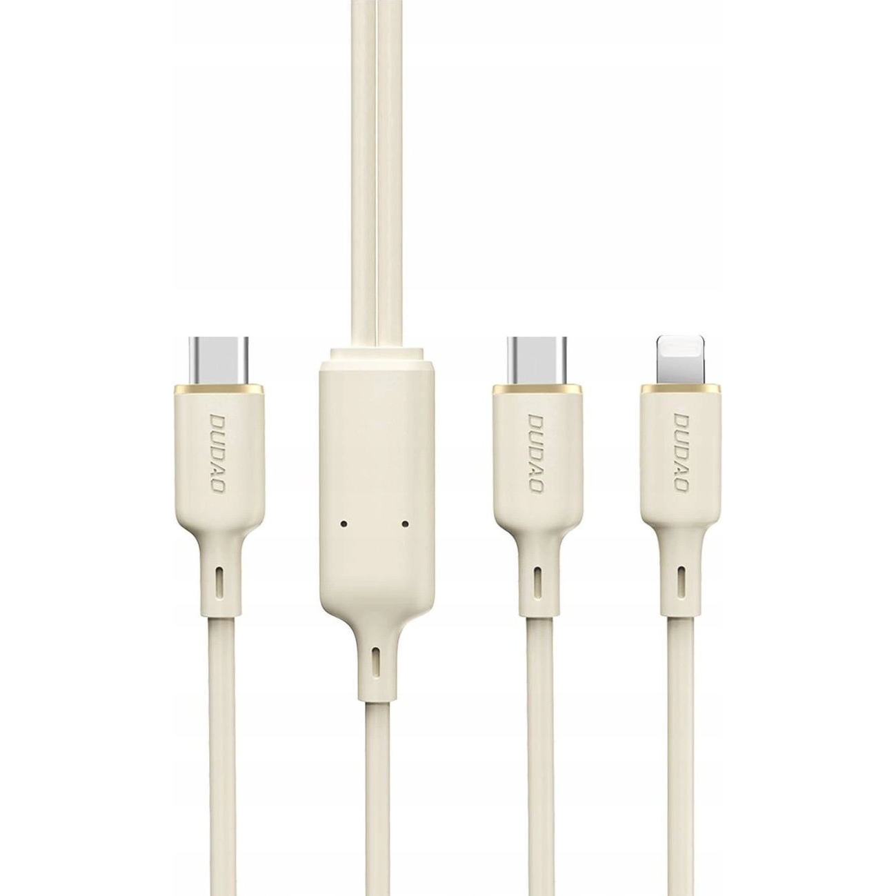 Dudao L7SF 2-az-1-ben Kábel Type-C-Type-C/Lightning 100W 1.2 m-Bézs (DDA335)