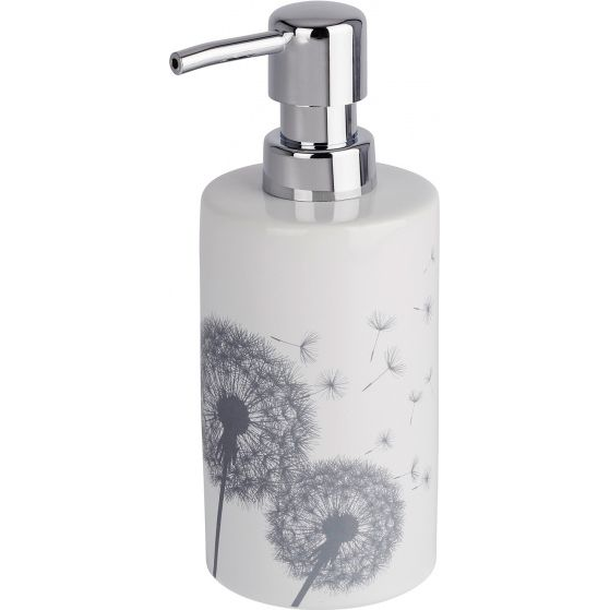 Dozownik do mydła dozownik mydła Astera 360 ml 7 x 18 cm ceramiczny biały/szary