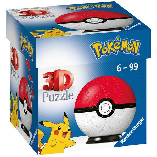 3D пъзел Pokémon Pokéballs: Класически, 54 части, Многоцветен