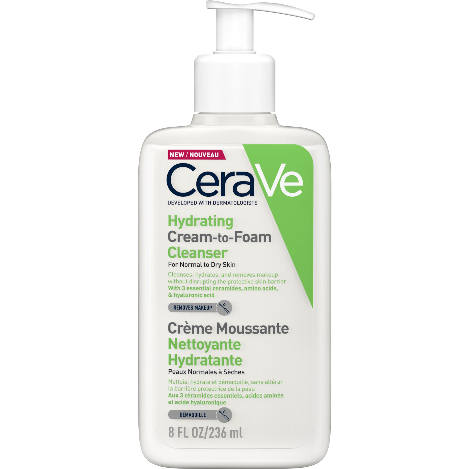 CERAVE Hydrating Cream-to-Foam Cleanser 237 ml (3337875743563)