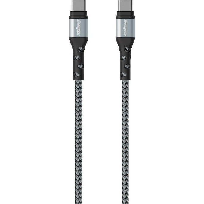 ENERGIZER USB 2.0 Type C Összekötő Fekete-Ezüst 2m 3492548233342 (C521CKSL)
