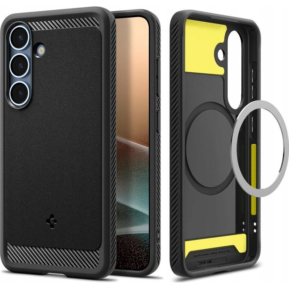 Spigen Rugged Armor Mag Samsung Galaxy S25 MagSafe Tok - Fekete (SPN16614)