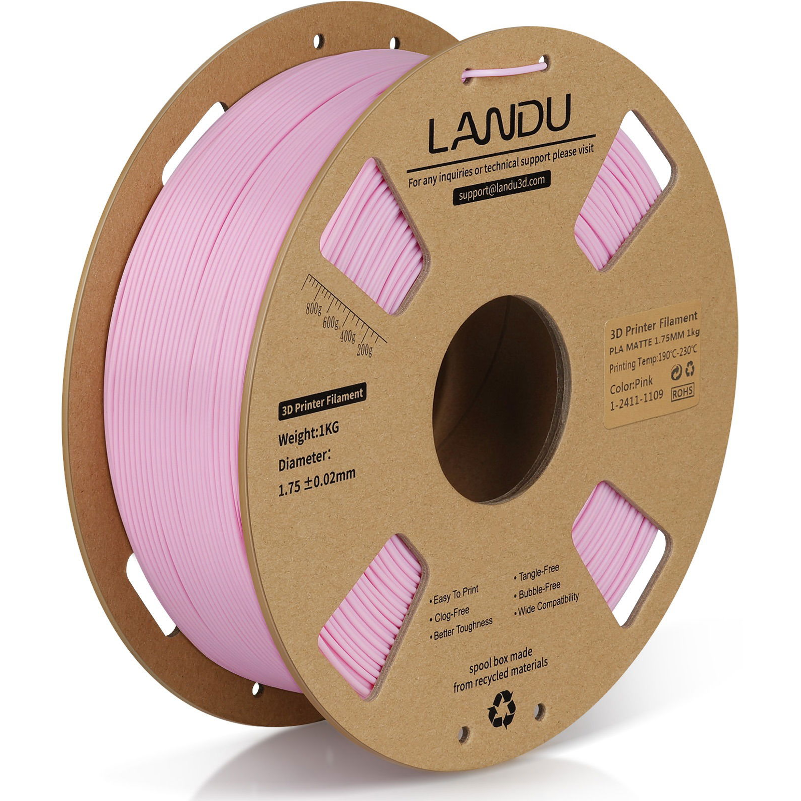 Landu PLA Matte Pink 1kg (landu250717)