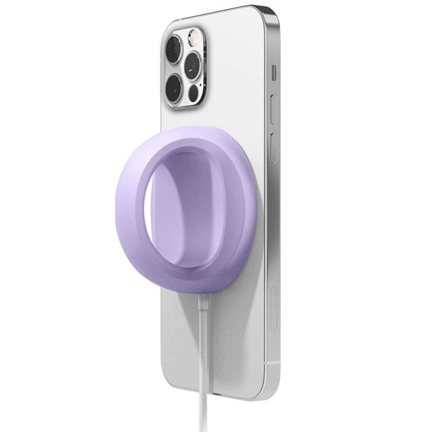 Magsafe töltőpad tartó, szilikon, asztali tartó funkció, ujjtámasz, Magsafe töltőkkel kompatibilis, Wooze Handrail Holder, lila (105678)