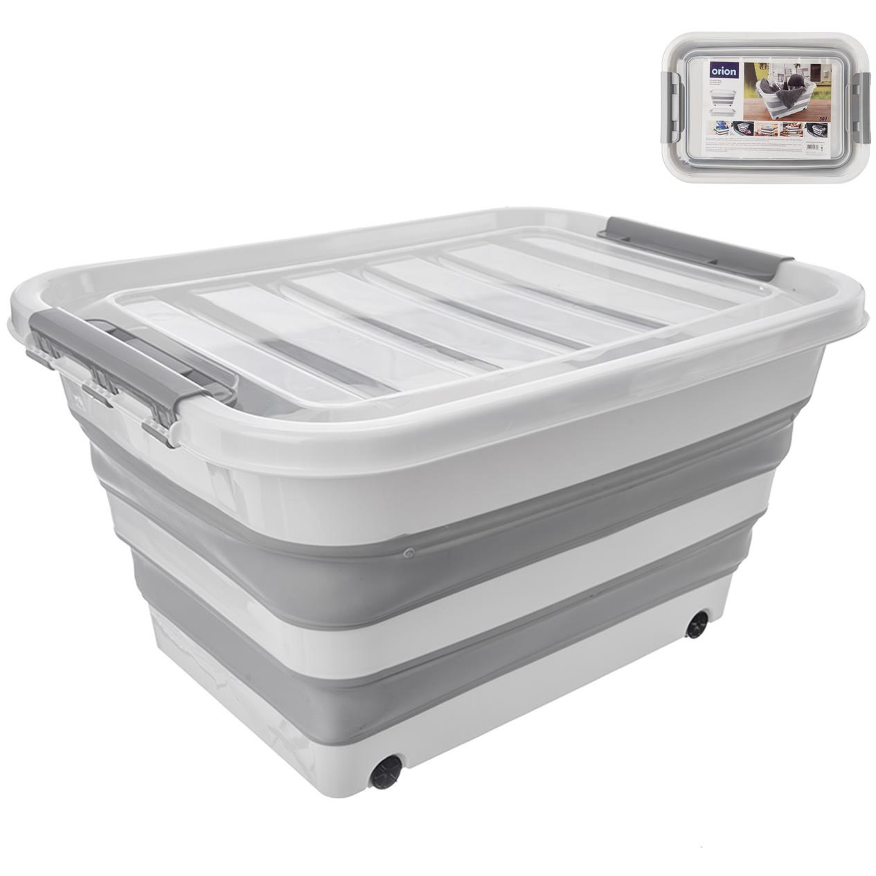 Orion KEMP Összecsukható tárolódoboz + fedél, guruló, 30 l (127301)